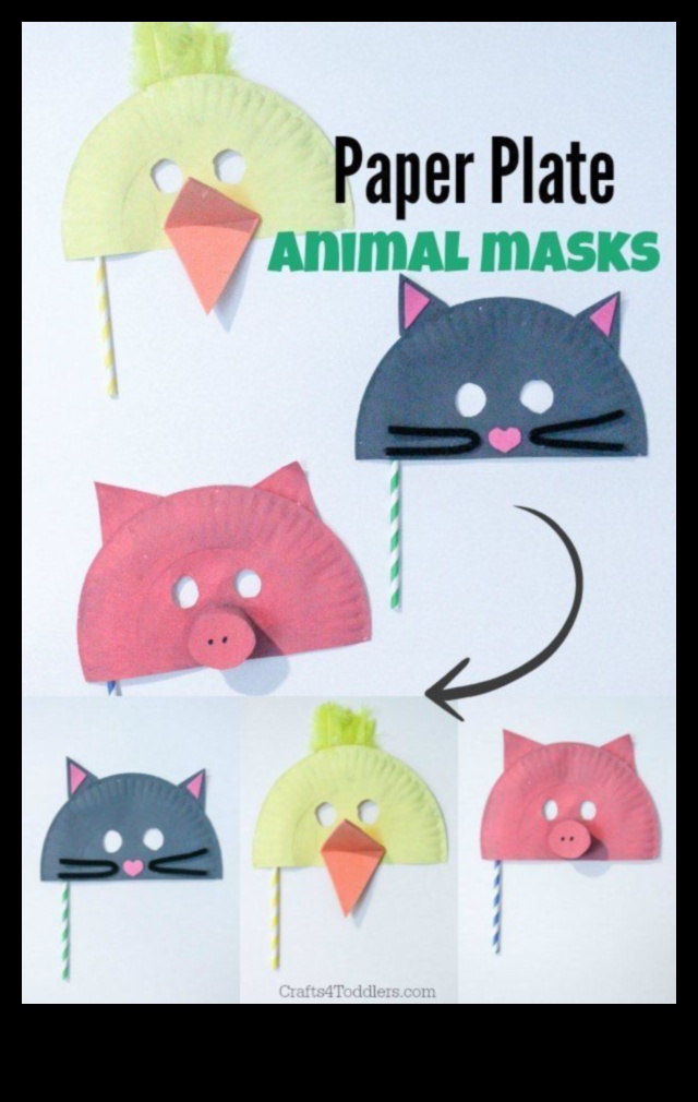 DIY papīra šķīvju maskas bērniem 4 DIY bērnu papīra šķīvju maskas: tēlainu tēlu veidošana