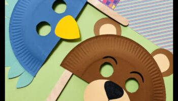 DIY bērnu papīra šķīvju maskas: tēlainu tēlu veidošana