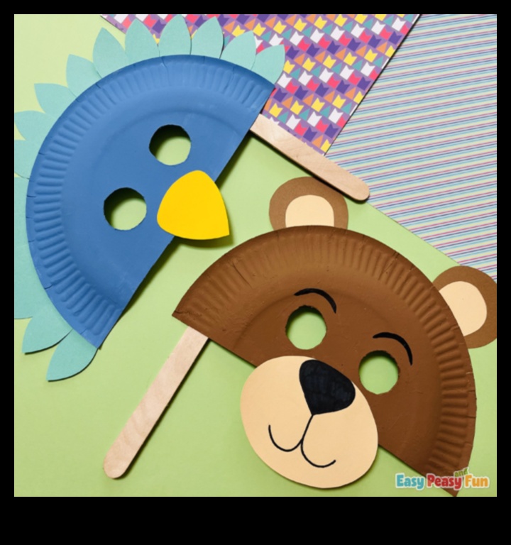 DIY papīra šķīvju maskas bērniem 2 DIY bērnu papīra šķīvju maskas: tēlainu tēlu veidošana